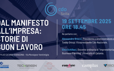 “DAL MANIFESTO ALL’IMPRESA: STORIE DI BUON LAVORO”.  EVENTO DI CDO SICILIA IL 19 SETTEMBRE, CON ALESSANDRO BRACCI